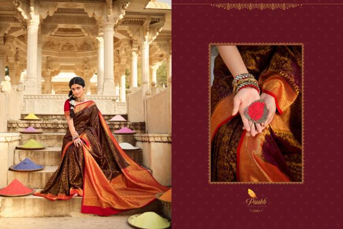 Pankh Sakshi Kanjiveram Heavy Silk Festive Wear Latest Designer Saree Collection